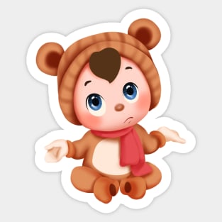 Little bear baby boy Sticker